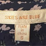 Skies Are Blue  navy and pink abstract floral tank top w/lace detail. Small. EUC Photo 8