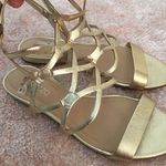 Arezzo Gold metallic Caged strappy sandals Gold Size 6 Photo 0