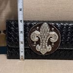 None Black Woven Wallet with large Fleur-de-Lis Accent Photo 9