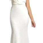 BHLDN Badgley Mischka Draped Top Crepe Skirt Gown Ivory White Size 0 Photo 0