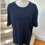 MM.LaFleur  Choe Navy Blue Crewneck Thick Knit Short Sleeve Top Photo 1