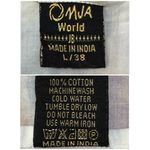 OMJA WORLD Mexican Embroidered Peasant Blouse Floral Ethnic Authentic Top Sz L White Size L Photo 8