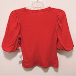 Velvet By Graham And Spencer Uma Puff Sleeve Slub Tee XS NWT Red Photo 2