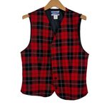 Pendleton  Red Plaid Wool Vest Size 8 Waistcoat Made USA Vintage Button Up Top Photo 0