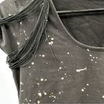 Armani Exchange Black & Cream Paint Splatter Fringe Shoulder Short Sleeve Shirt Photo 4