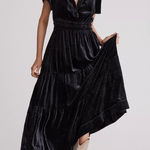 Anthropologie Somerset Velvet Maxi Dress Womens Small Black Photo 0