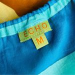 NWOT Echo Colorful Stripe Knee Length Beach Light Dress Size M Photo 3