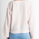 Anthropologie Cloth & Stone Gauze Wide Sleeve Lace Up V Neck Peasant Top Size XS Photo 1