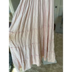 Quince Linen Smocked Maxi Dress Pink Ruffle Strap XL Cottagecore Parisian Garden Photo 6