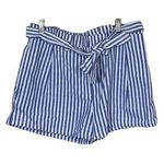 Love Tree Light Blue & White Striped Shorts Women’s Size Medium Ties Casual Fit! Photo 0