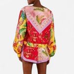 Farm Rio Mixed Scarves Windbreaker Jacket Multicolor Patchwork Maximalist SMALL Photo 2