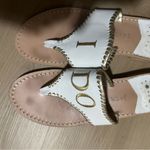 Jack Rogers  Embroidered Wedding "I Do" Leather Thong Sandals Size 10‎ Photo 4