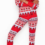 Victoria's Secret Victoria’s Secret Red Fair Isle Knit Pajama Set Top & Leggings Small Photo 0