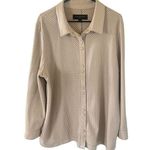 Marc New York  Cream Faux Leather Shirt Jacket Photo 0