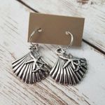 Silver Tone Shell & Starfish Dangle Earrings Photo 0