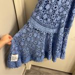 ASOS New Design Premium Lace Midi Dress With Ruffle Detail in Blue Size US 6 Photo 9