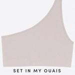 Set Active  x OUAI Limited Edition Taupe One Shoulder Rib Sports Bra Small Photo 5
