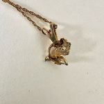 Trifari  vintage gold tone flower pendant necklace Photo 7