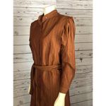Vintage L.A. Passion Rust stripe shirt belted dress mandarin collar size 11 Photo 6