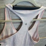 Lululemon  size 10 cool Razorback Stripe light pink and grey Tank Top Photo 3