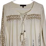 Topshop Kate Moss for  'Folk' Smocked Dress Size 8 Viscose Cotton Bohi Sequins‎ Photo 3