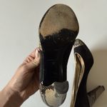 Marc Jacobs  Peep Toe Heels Black Suede Snake Print Size‎ 37 Photo 4