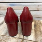 Franco Sarto Vintage Red Leather Block Heel Pumps Square Toe Retro Shoes 7.5M Photo 4
