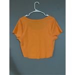 Wild Fable Orange Ribbed Button Short Sleeve Crop Top XXL NWT Photo 5