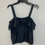 Banana Republic  Women’s Denim Chambray Ruffle Sleeveless Crop Top Size S Photo 0