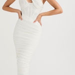 House Of CB    'Valentina' Ivory white‎ Asymmetric Cutout Midi Dress NWOT Size S Photo 0