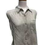 Big Dogs VTG Resortwear 100% Silk Top Sz M Pale Green Button Up Tropical Coastal Photo 4