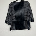 Habitat  Grey Black Linen Cropped Blouse Womens S Boxy Fit Lagenlook Casual Fall Photo 7