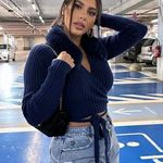 ZARA NWT FAUX FUR LAPEL COLLAR KNIT CARDIGAN Photo 1