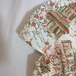 Jones New York Sport Cotton Multicolor Floral Cap Sleeve Button Shirt Blouse Top Photo 3