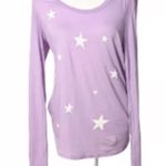 Sundry  SCOOP NECK LONG SLEEVE PURPLE STAR TOP SIZE 2/MEDIUM Photo 3