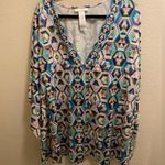 La Blanca Riviera Geometric Print Caftan Cover-Up Size M Photo 2