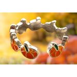 Pumpkin Ring New Orange Silver Adjustable Thanksgiving Autumn Jewelry Fe… Photo 9
