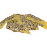ROSEY TOMATO YELLOW & BLACK LIGHTWEIGHT PAISLEY PRINT BOLERO COVER (3X) Photo 7