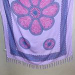 YOA Floral Scarf Shawl Wrap Fringe Mandala Pattern FLAWS Women 62" x 44" Boho Purple Photo 14