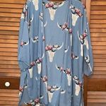 Francesca's Francesca’s Blue Bull Head Floral Sheer Kimono Size Small Photo 0