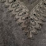 En Crème Black V Neck Lace Collar Fuzzy Sweater Womens S Whimsigoth Witchy Photo 2