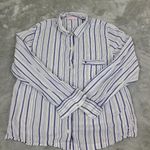 Victoria's Secret Striped Long Sleeve Pajama Top Button Front Women's Size Med Photo 0