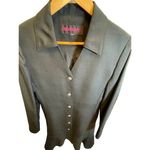 Vintage Tom and Linda Platt Luxury Fashion Lable, Black Button Dress, Flare Hem Photo 7