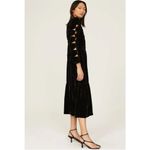 Sea New York Mayde Velvet Black Long Sleeve Cut Out Cutout Midi Size 2 Photo 4