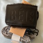 BEIS  Black Travel Drink Faux Fur Koozie Sling‎ Bag Wallet Strap Accessory NWT Photo 13