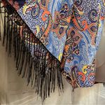 Fun & Flirt Navy and Coral Paisley Kimono Photo 1