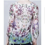 Anthropologie Vanessa Virginia Porto Garden Floral Silk Blouse Women’s Size 8 Photo 2