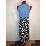 dress denim floral skirt blue white yellow y2k Size 4 Photo 4