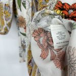 Fig & Flower Boho Peasant Top White Lace Long Slit Balloon Sleeves Yellow Size M Size M Photo 9