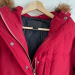 Ralph Lauren LAUREN  Red Down Fill Faux Fur Hood Cinch Waist Puffer Winter Jacket Photo 5